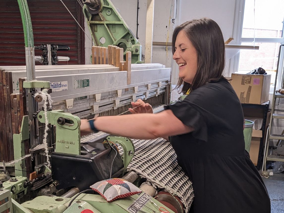 Industrial loom training at Bristol Weaving Mill supported by UKFT’s