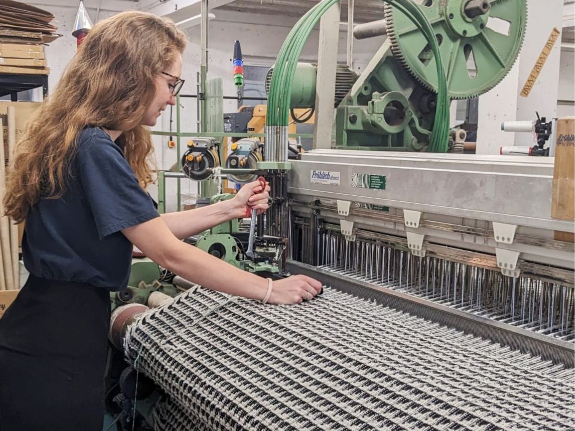 Industrial loom training at Bristol Weaving Mill supported by UKFT’s